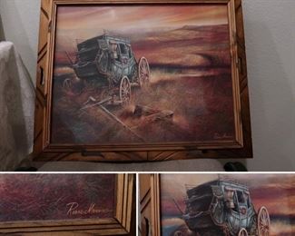 #30-Ruane Manning Art piece "Stagecoach". $40.00 23x20