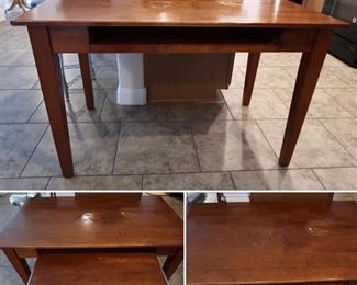 #22-Desk with pull out Keyboard Tray. $50.00 48x30x27.5 (note wear on top)
