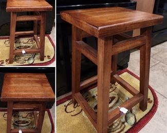 #18-Solid Wood Bar Stool (1) $22.00 - 24"Ht