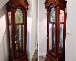 #7-Nice lighted Ridgeway Grandfather Clock, everything is working and sounds beautiful. $650.00 20x83x17