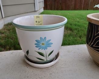 #151-White Floral Ceramic Planter Pot $20.00