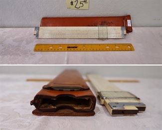 #108 Slide Ruler-Vintage with Leather Case $25.00