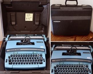 #109 Vintage Blue Smith Corona Electric Typewriter with Case $40.00