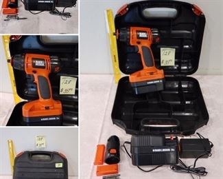 #128- Black and Decker 18v Drill in Case $35.00