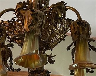 ART GLASS SHADES AND CHANDELIER BEING SOLD VIA ONLINE AUCTION. DETAILS IN THE SALE INFO SECTION.
