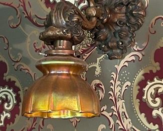 ART GLASS SHADES AND CHANDELIER BEING SOLD VIA ONLINE AUCTION. DETAILS IN THE SALE INFO SECTION.