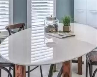 No stools. Just the beautiful fiberglass table!