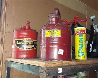 Vintage collectible gas cans galvanized