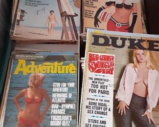 Vintage adult men's magazines 1950s through 70s