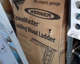 Over head folding attic ladder