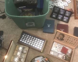 HUGE COLLECTION OF SILVER AND GOLD COINS