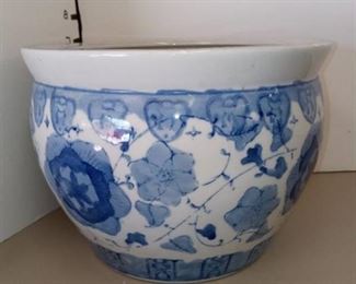 Blue and White Ceramic Pot