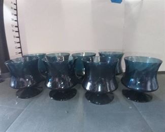 Vintage Marina Blue Glasses Set of 8