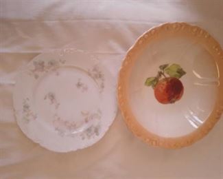 W.K.C and CO. E.L.O. Antique Bowl and HAVILAND LIMOGES Plate