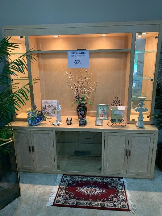 Thomasville Lighted Entertainment Center L82” x W20” x H82”