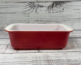 Vintage Watermelon Pink Red Pyrex Bread Loaf Pan 1.5 qt