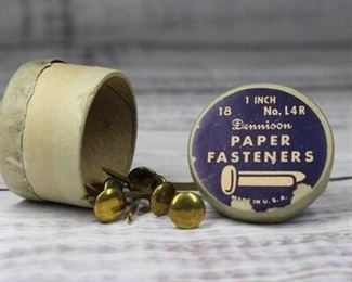 Vintage Dimension Paper Fasteners with Original Box
