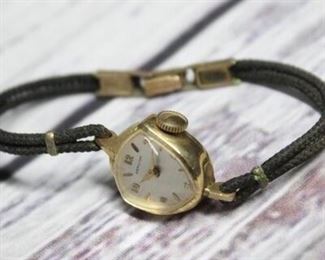 Vintage 10K Gold Filled Hamilton Watch Nylon Strap and Case