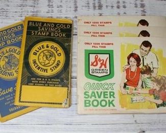 Vintage Blue and Gold and SH Stamp Books