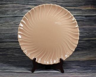 Vintage Coral Pink Franciscan Ware Swirl Pattern Dinner Chop Plate