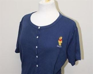 Blue Winnie the Pooh Disneyland Button Up Shirt