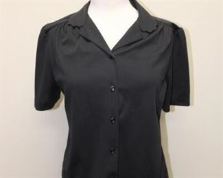 Retro Graff Black Button Up Blouse