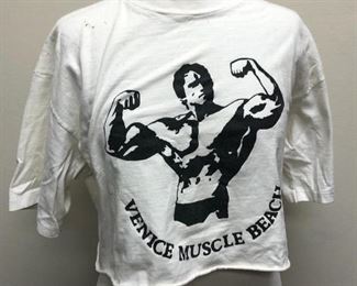 Retro Venice Muscle Beach Southern California Arnold Schwarzenegger cropped TShirt