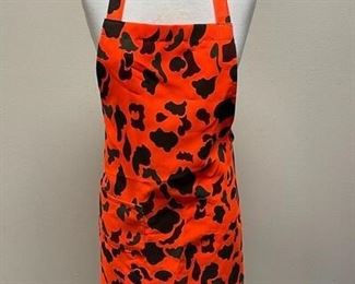 Bright Orange Apron with Black Spots