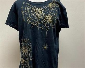 Black and Gold Spiderweb Halloween XL TShirt