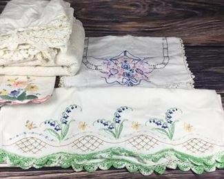 Vintage Embroidered Table Covers and Place Mats