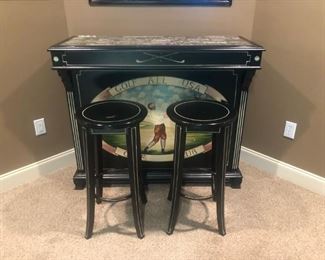 Golf bar with two stools--