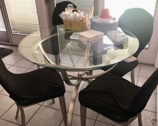Glass top kitchen table 