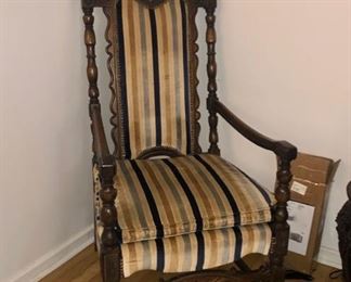 Pair high back Throne chairs 