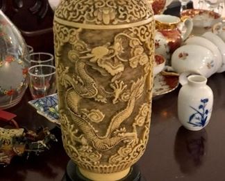 Vintage Cinnabar vase 