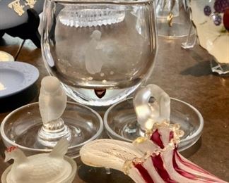 Lalique & Venetian glass Shoe 