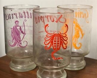 Vintage Zodiac glasses 
