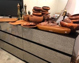 Dressers & Collection of wood serving pieces 