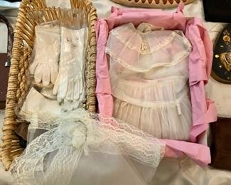 Antique Baptism clothes & gloves 