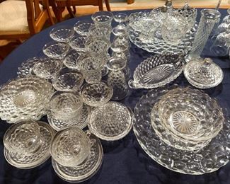 Amazing collection of Fostoria glass. Every piece is perfect and there are enough here to serve 8 plus.