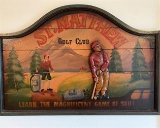 One of the colorful and retro looking golf decorating items in this home.
