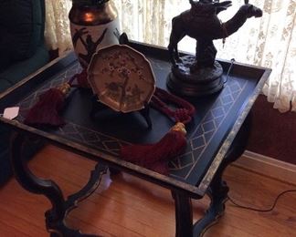 Black Lacquered & Gold Table. $225.00 Friday.