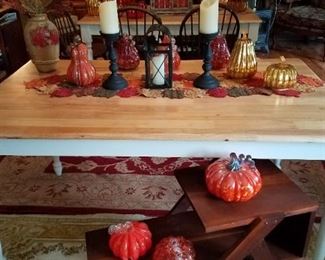 One of two NEW kitchen tables and PUMPKINS