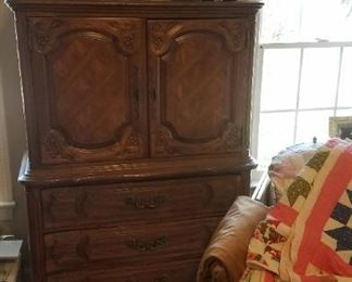 Country French Gentleman's Chest, quilts