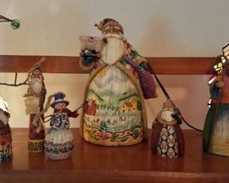 Jim Shore Christmas, Snowman and Santa lamps