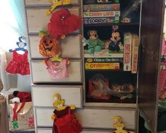 Wardrobe, board games, Build a Bear outfits