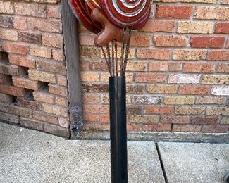 Metal yard art lollipops