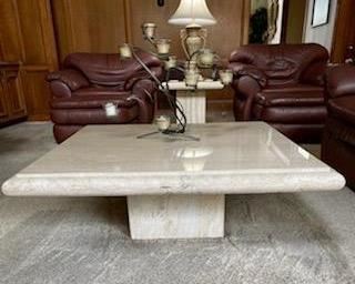 Italian travertine coffee table 