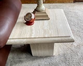 Italian travertine side table