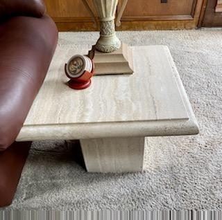 Italian travertine side table