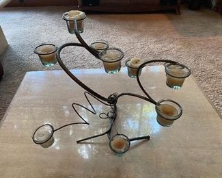 Wrought iron mod candle holder